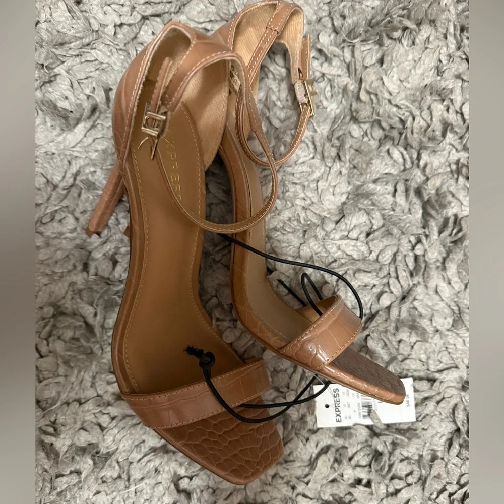 Express Tan Strappy Heels - Picture 3 of 15